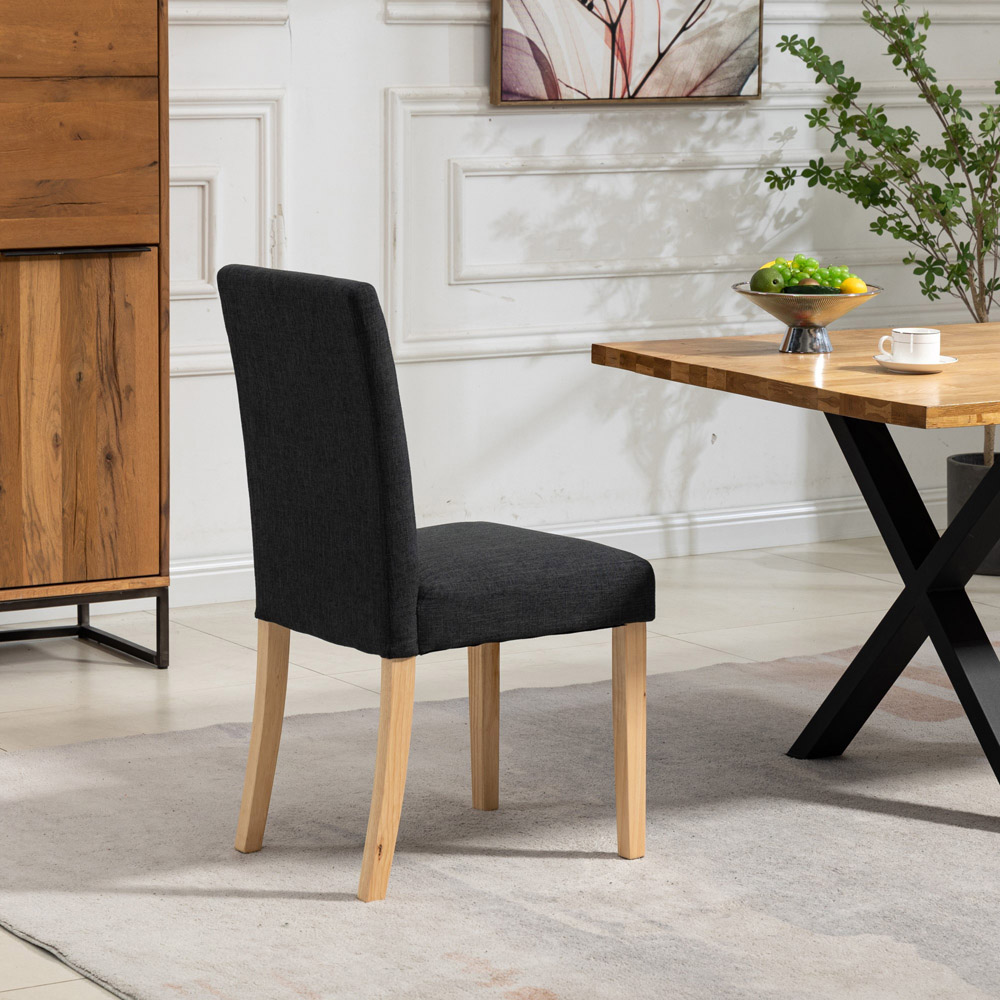 Artemis Home Maiolo Set of 2 Black Fabric Dining Chair Image 5