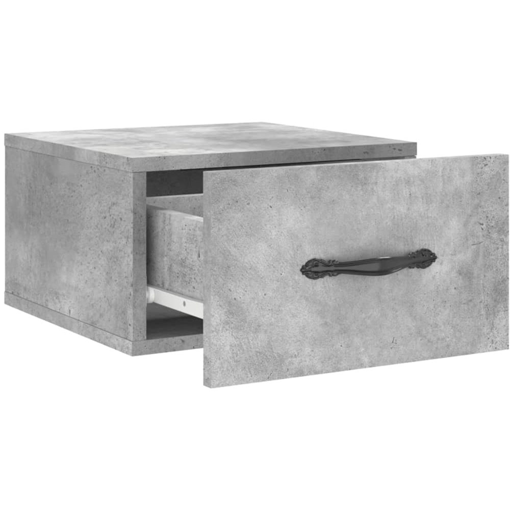 vidaXL Singe Drawer Concrete Grey Wall Mounted Bedside Table Image 6