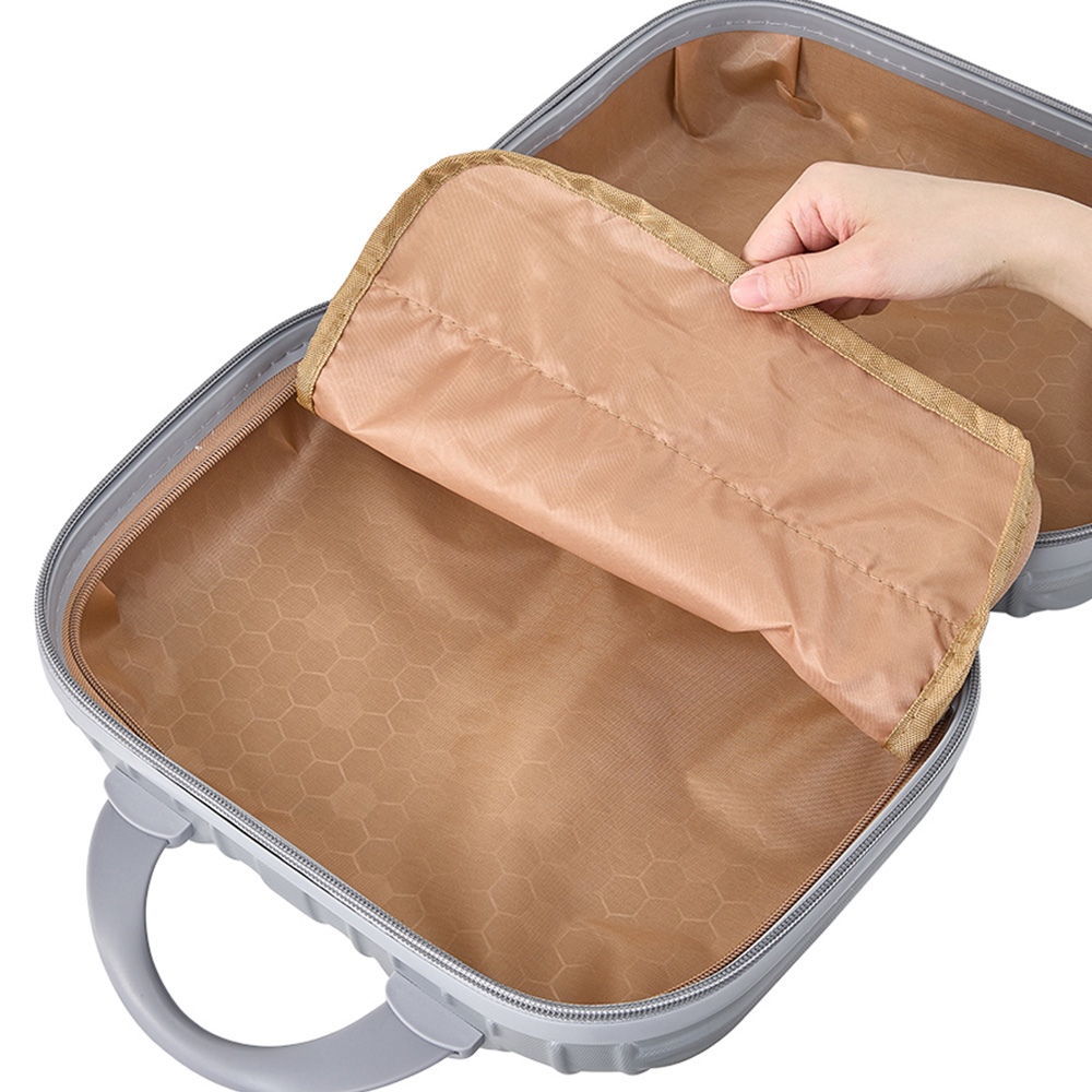 Living and Home Silver Portable Hard Shell Handheld Cosmetic Travel Case 30cm Image 3