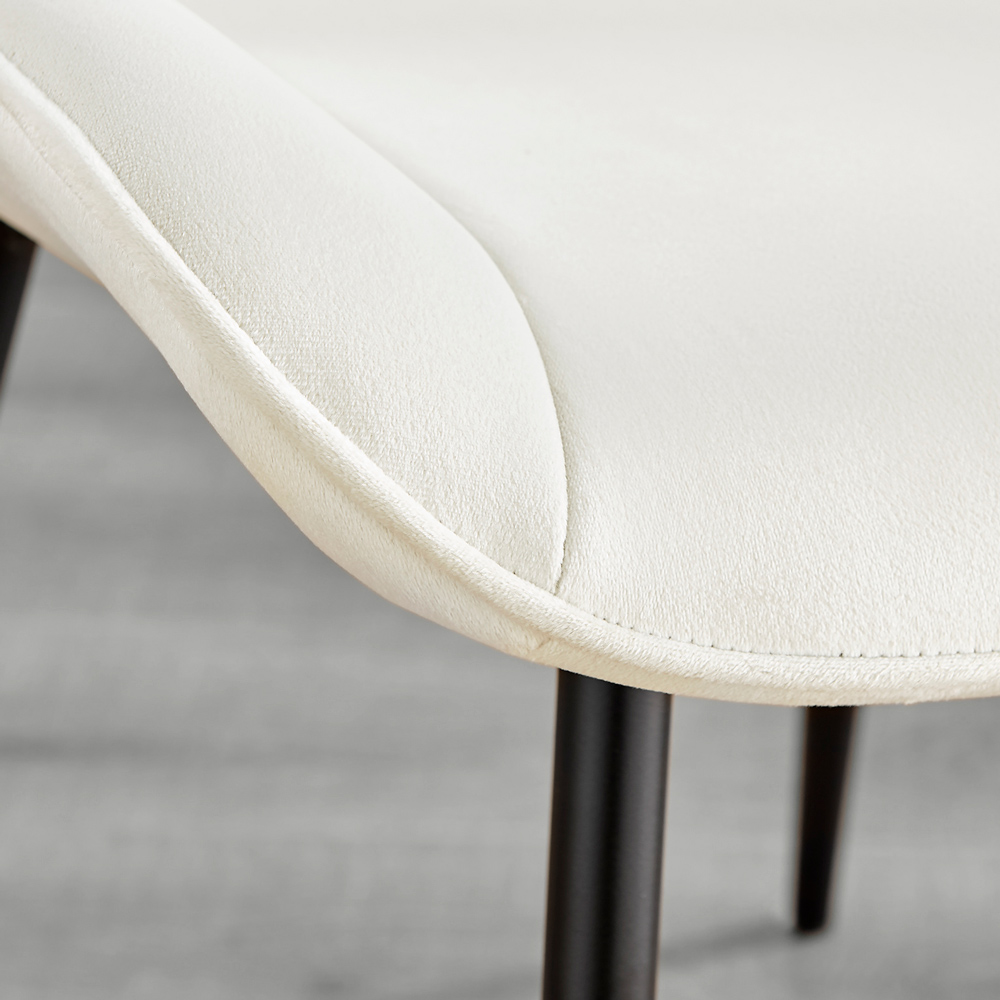 Furniturebox Elissa Cesano Marble Effect 2 Seater Round Dining Set White Cream and Black Image 7