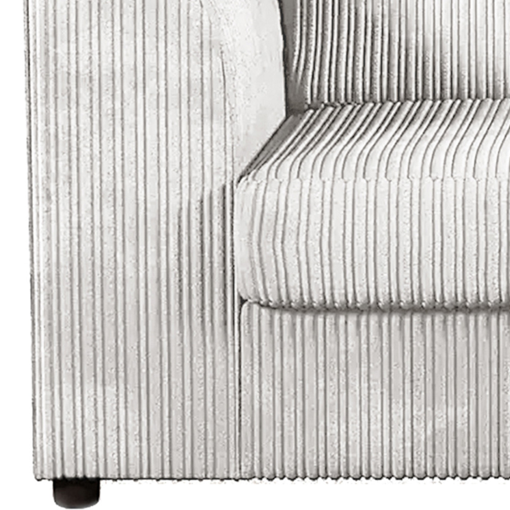 Luxor Single Seater Silver Jumbo Cord Armchair Image 4