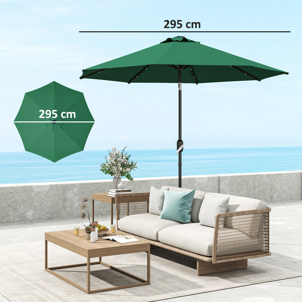 Outsunny Green Parasol Replacement Canopy 300cm Image 9
