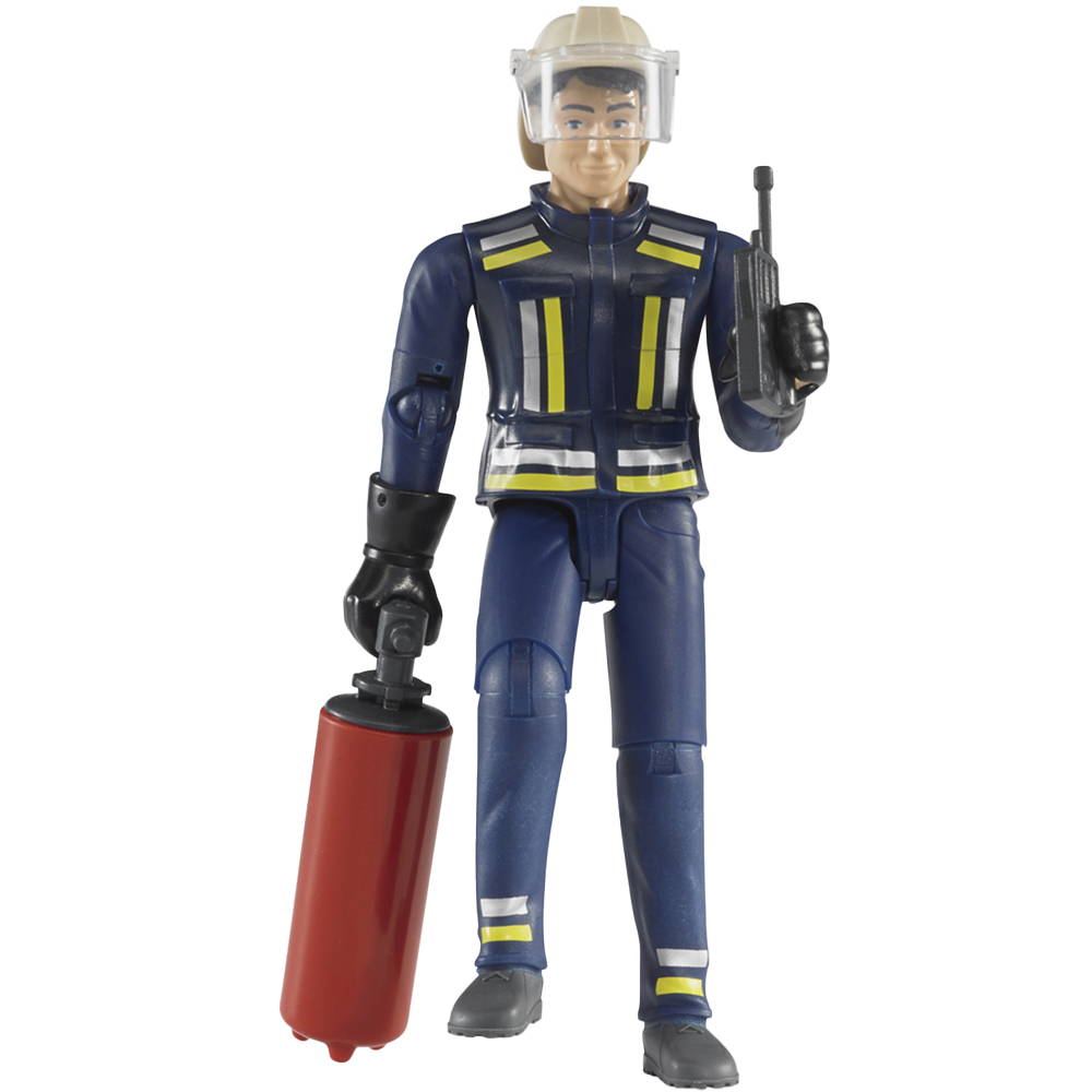 Bruder Bworld Dark Blue Fireman Figure with Accessories Image 1