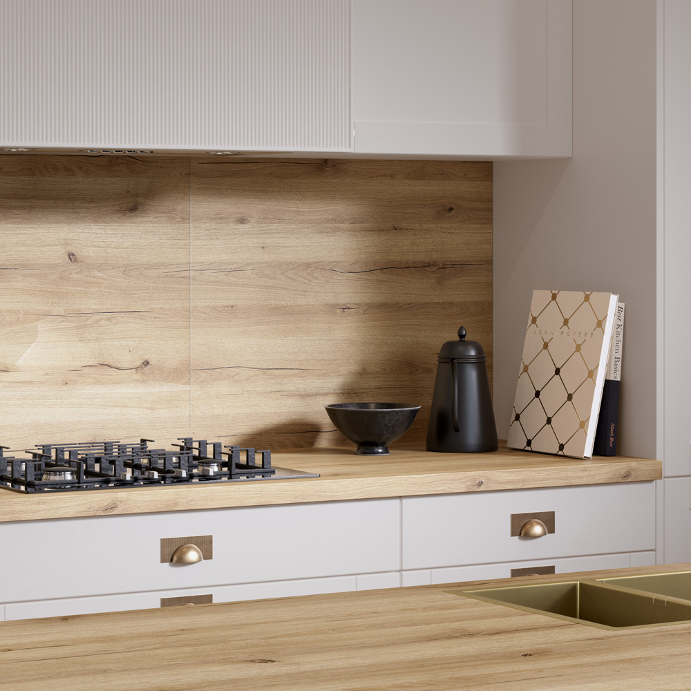 Omega Modern Ashdown Oak Square Edge Kitchen Upstand 3000 x 100 x 20mm Image 5