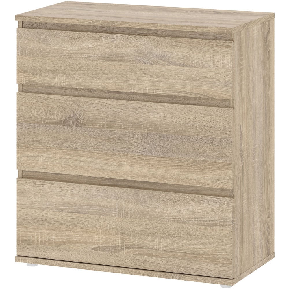 Florence 3 Drawer Oak Chest of Drawers Image 4