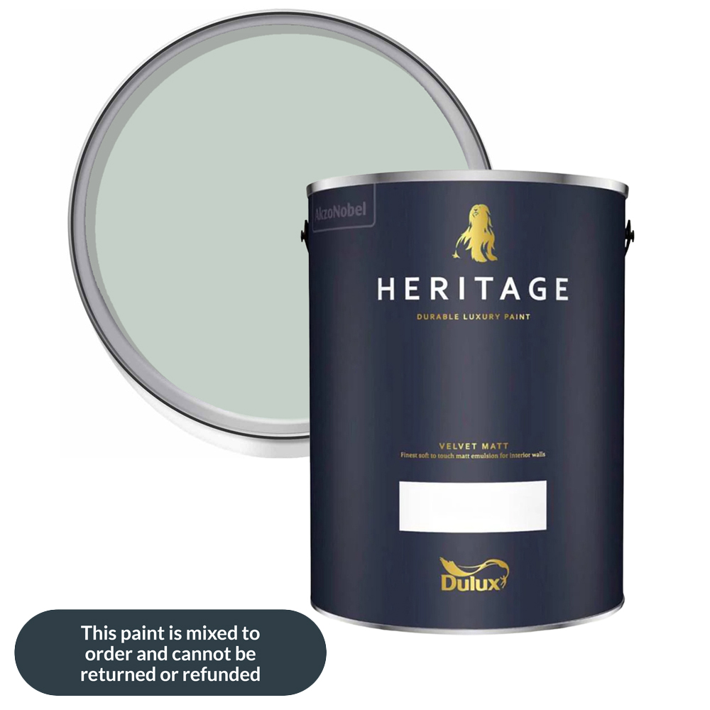 Dulux Heritage Walls and Ceilings Green Slate Velvet Matt Emulsion Paint 5L Image 1