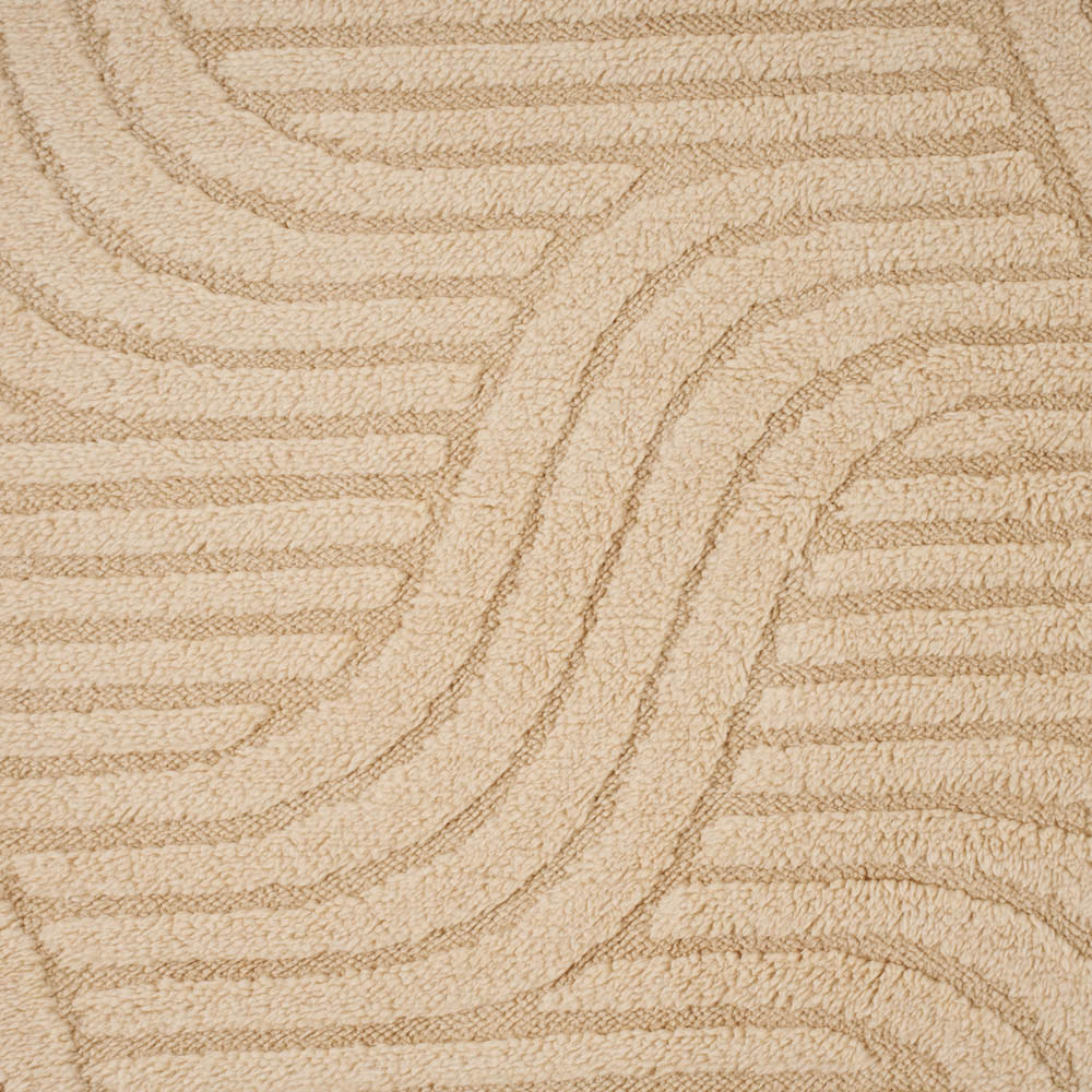 Living and Home 180 x 90cm Light Brown Minimalist Wavy Geometric Non-Slip Sofa Mat Image 5