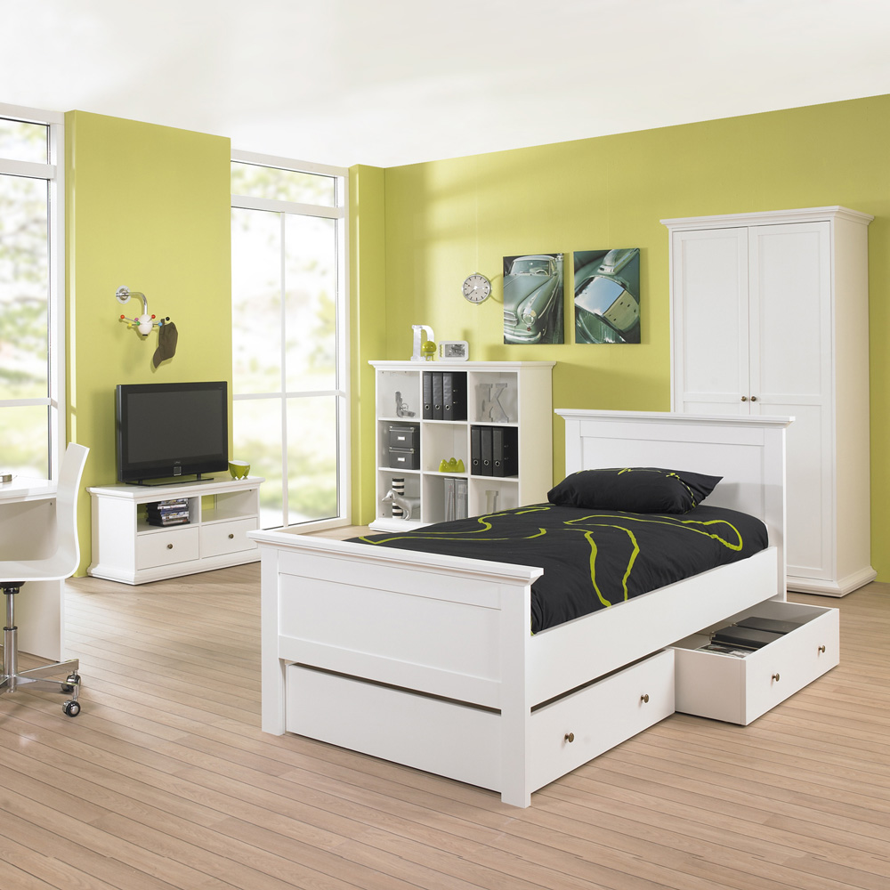 Florence Paris White Underbed Storage Drawer for Single Bed Image 4