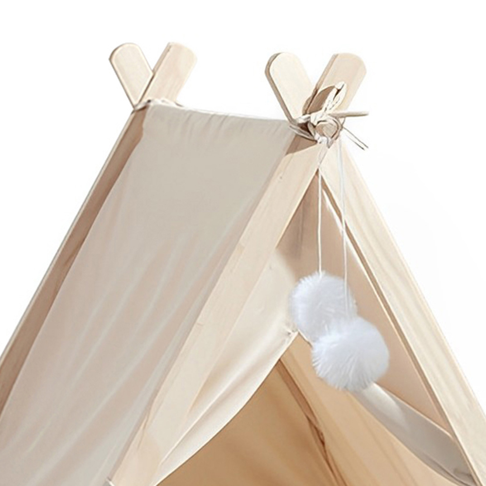 H&O Direct Pine Wood Frame Pet Tent with Cushion Image 2