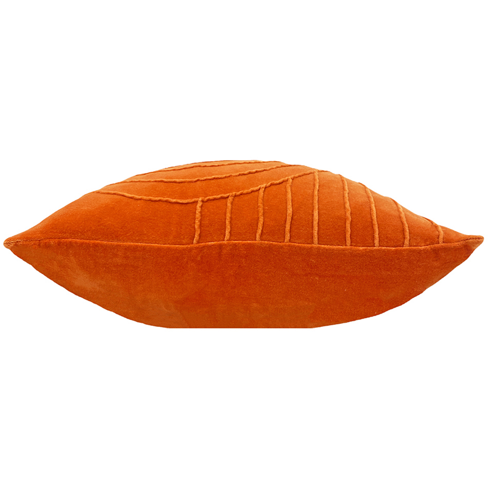 furn. Mangata Orange Square Geometric Pleat Cushion Image 3