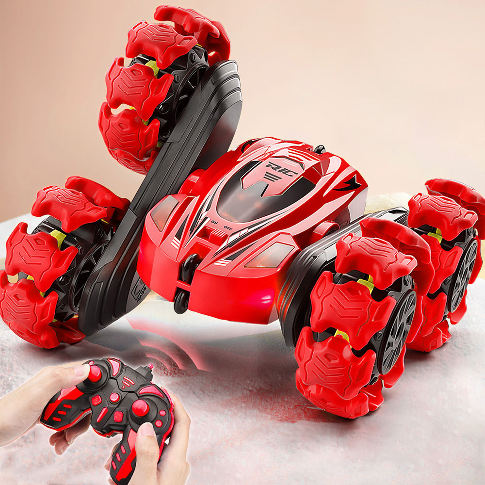 H&O Direct Kids Red Explosive Wheels Stunt Car Toy with Remote Image 3
