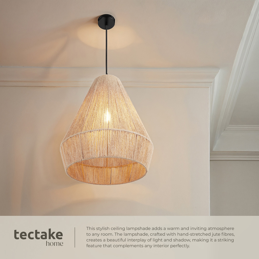 tectake Suri Boho Chic Jute Fibre Pendant Light Image 5