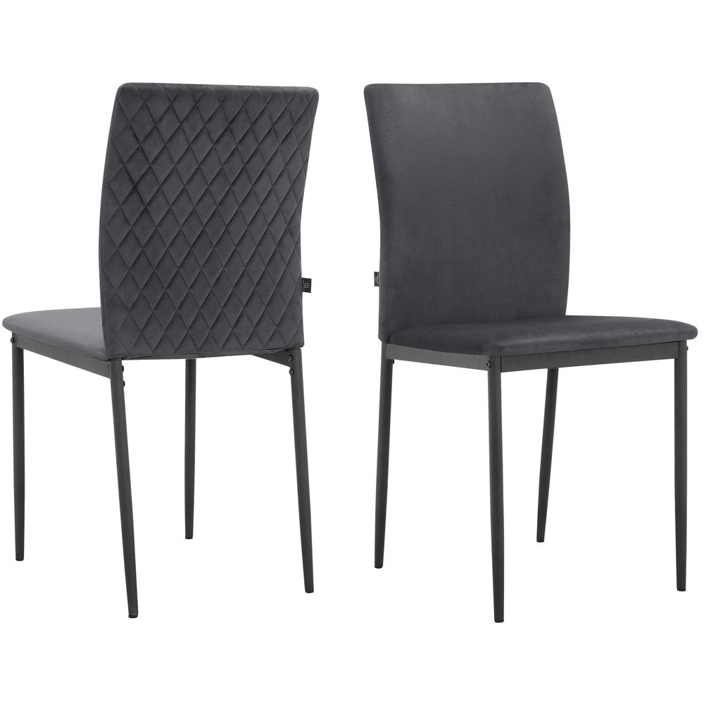 Loft24 Pavia Set of 2 Anthracite Velvet Dining Chair Image 7