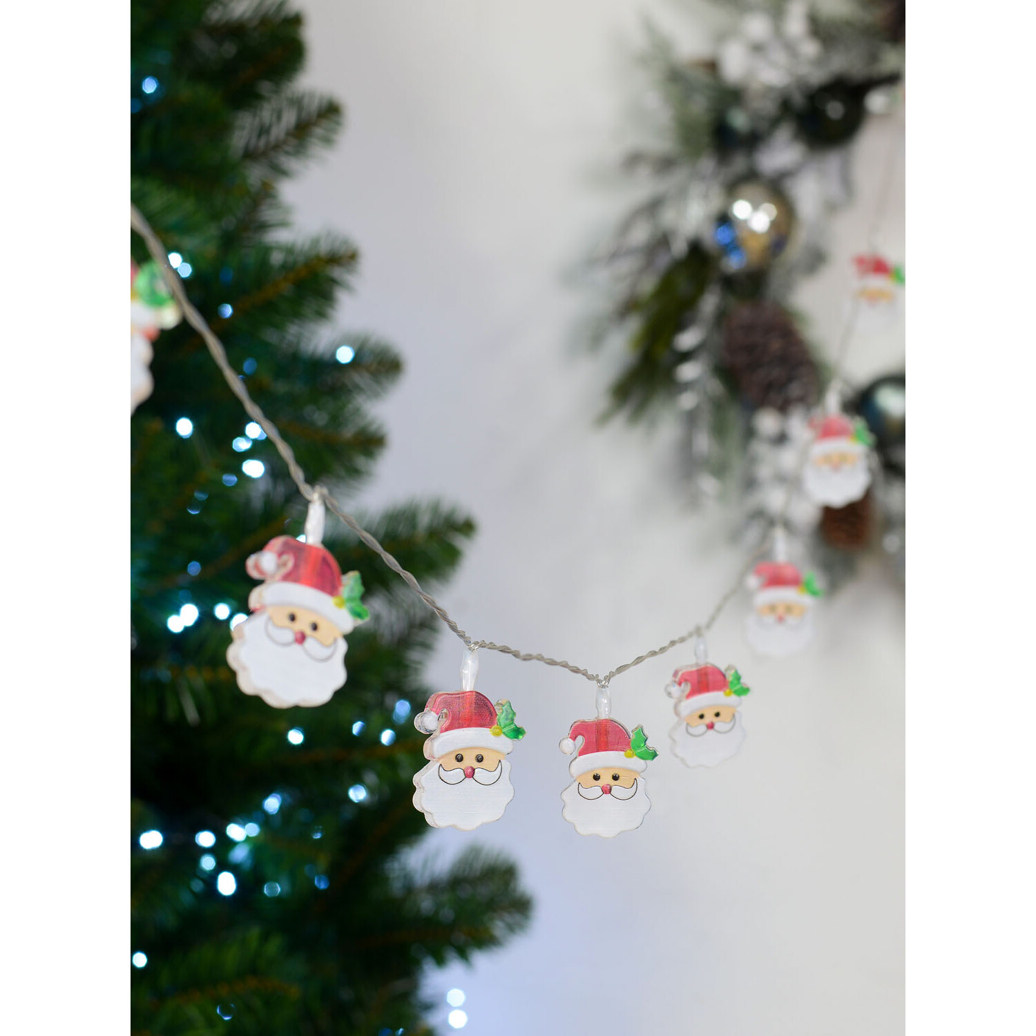 Santa LED String Lights - White Image 3