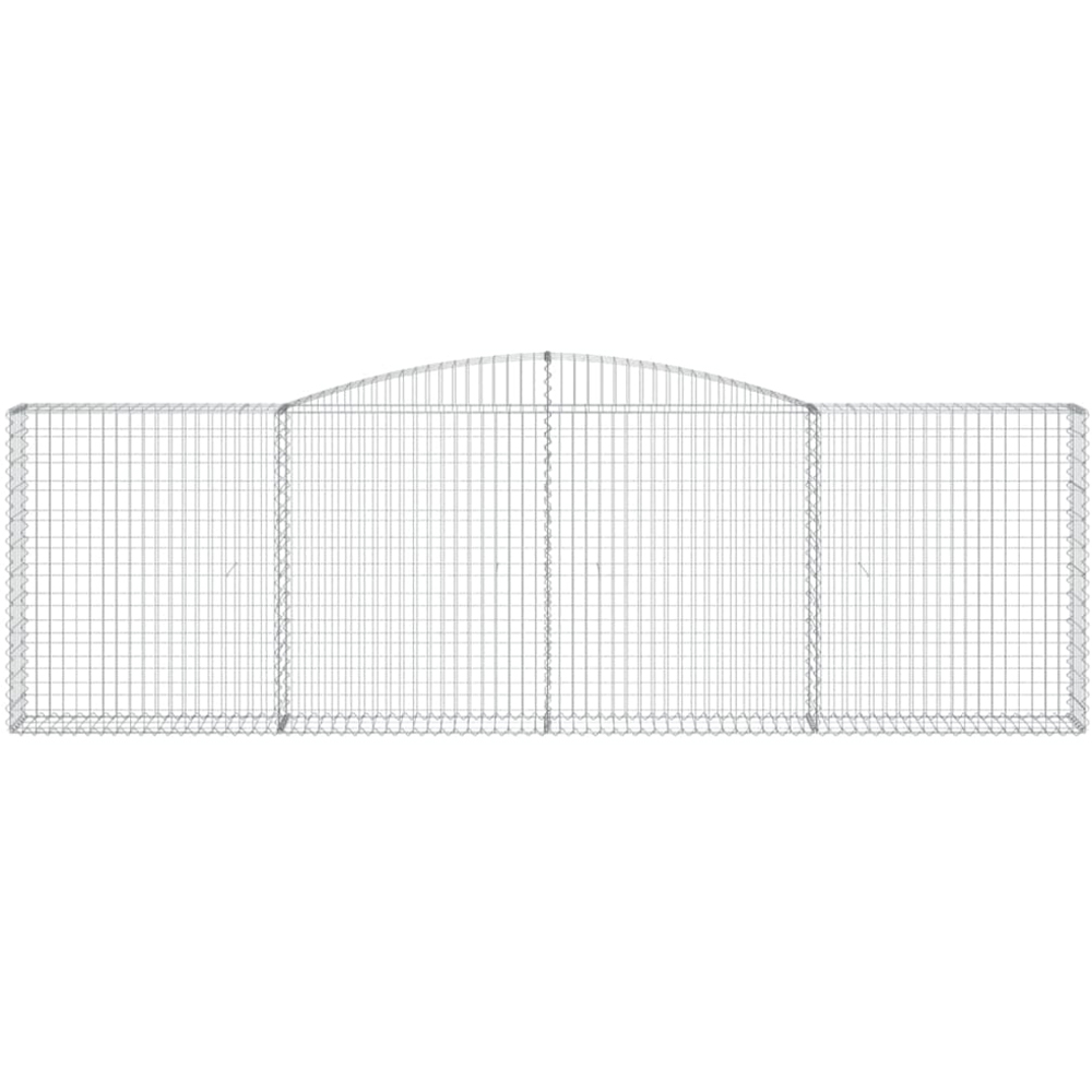 vidaXL Silver Galvanised Iron Arched Gabion Basket 120/140 x 30 x 400cm 4 Pack Image 2
