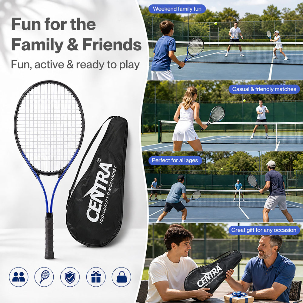 Traderight Centra 9-Piece Lightweight Tennis Racket Set Image 7