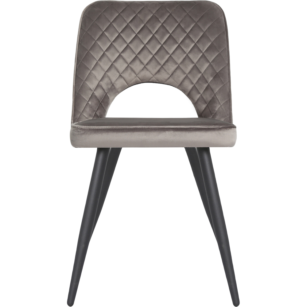 Metis Set of 2 Dark Grey Velvet Dining Chair Image 2
