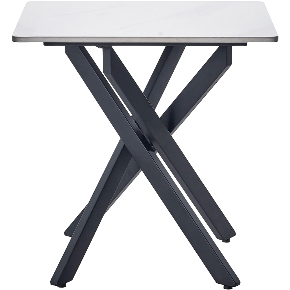 Julian Bowen Bradley White Marble Effect Lamp Table Image 2