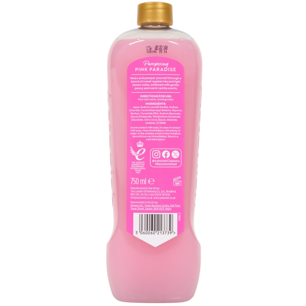 Astonish Body and Soul Pampering Pink Paradise Bath Soak 750ml Image 2