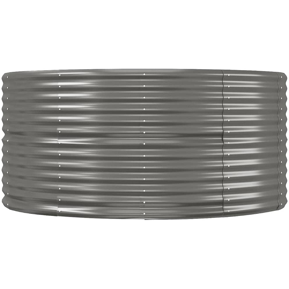 vidaXL Grey Galvanised Steel Oval Raised Garden Bed 212 x 140 x 68cm Image 3