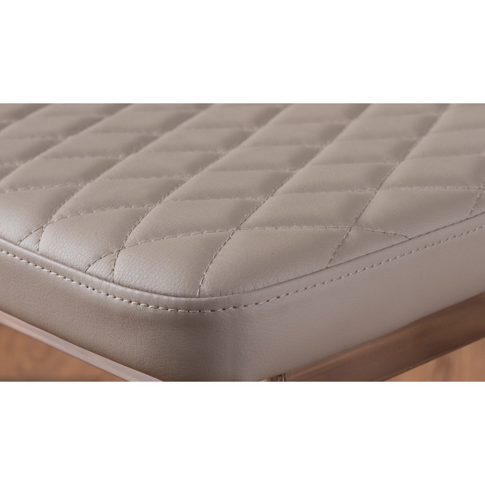 Furniturebox Valera Set of 4 Cappuccino and Chrome Faux Leather Dining Chair Image 7