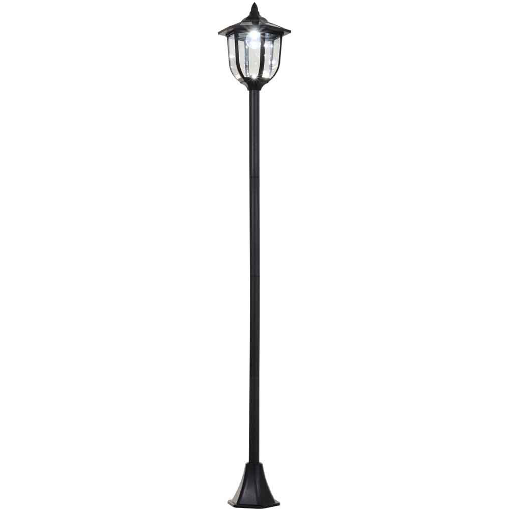 Outsunny 1.77m Black LED Solar Powered Lamp Post Image 1
