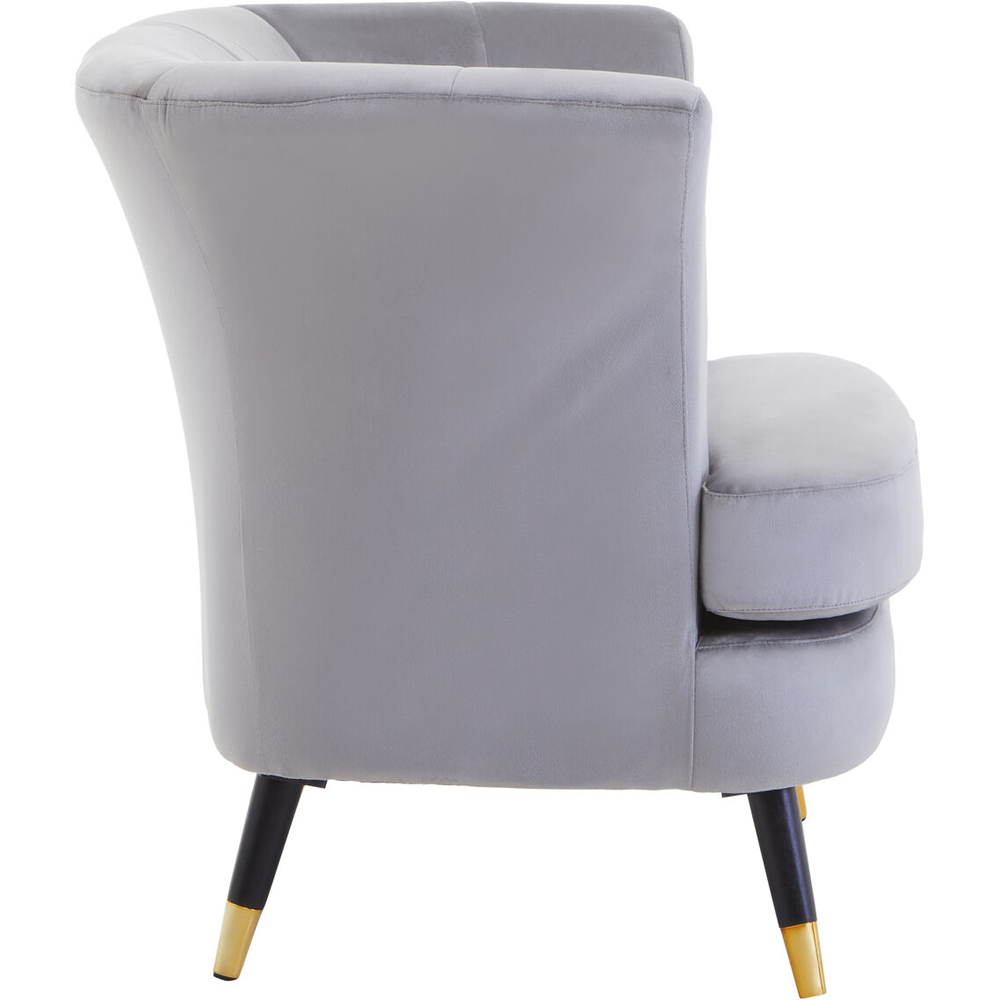 Premier Housewares Loretta Grey Velvet Curved Accent Chair Image 3