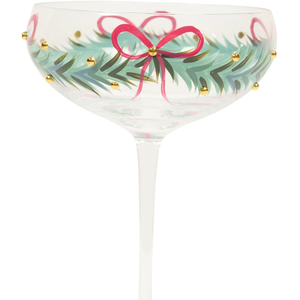 Bows and Gold Wreath Coupe Glass Image 2