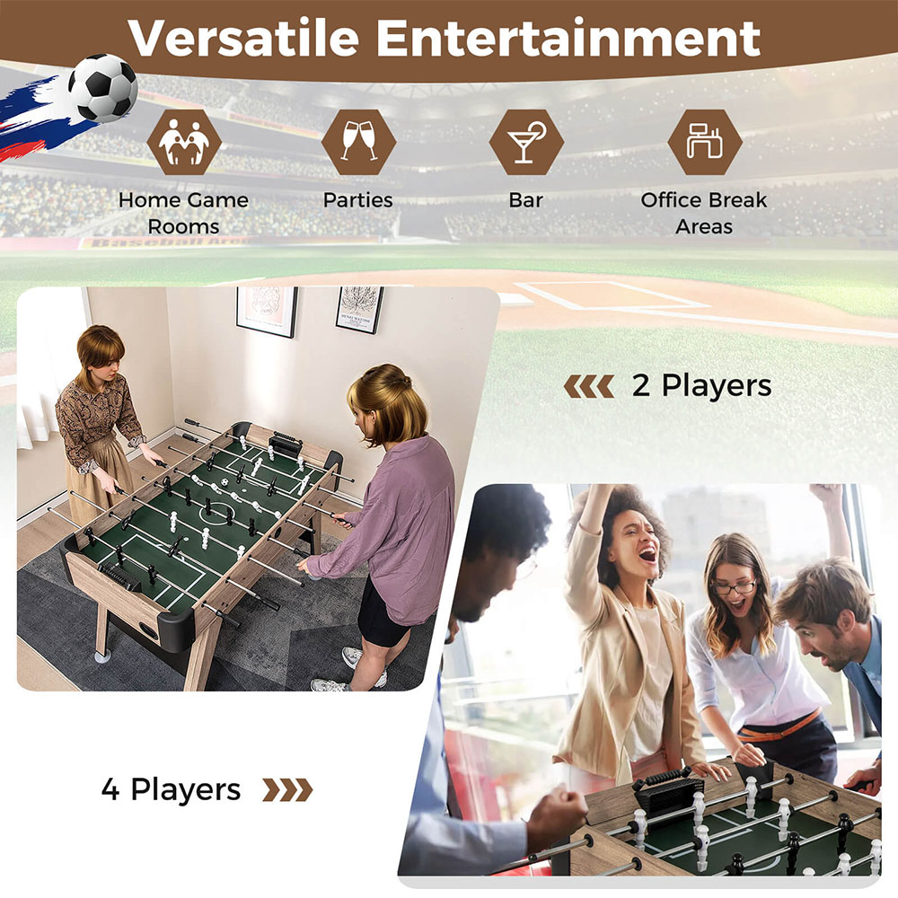 Costway Natural Foosball Arcade Soccer Game Table Image 2