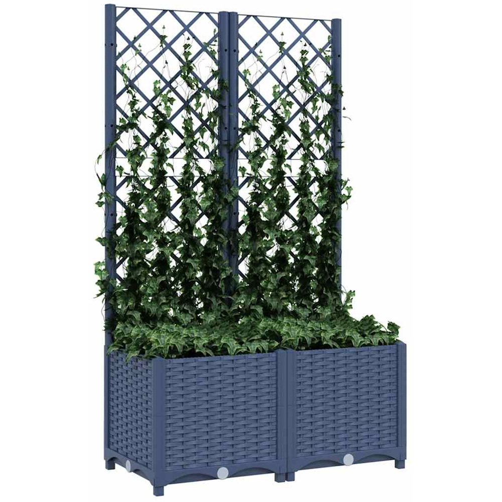 vidaXL Blue Garden Planter with Trellis 80 x 40 x 136cm Image 3