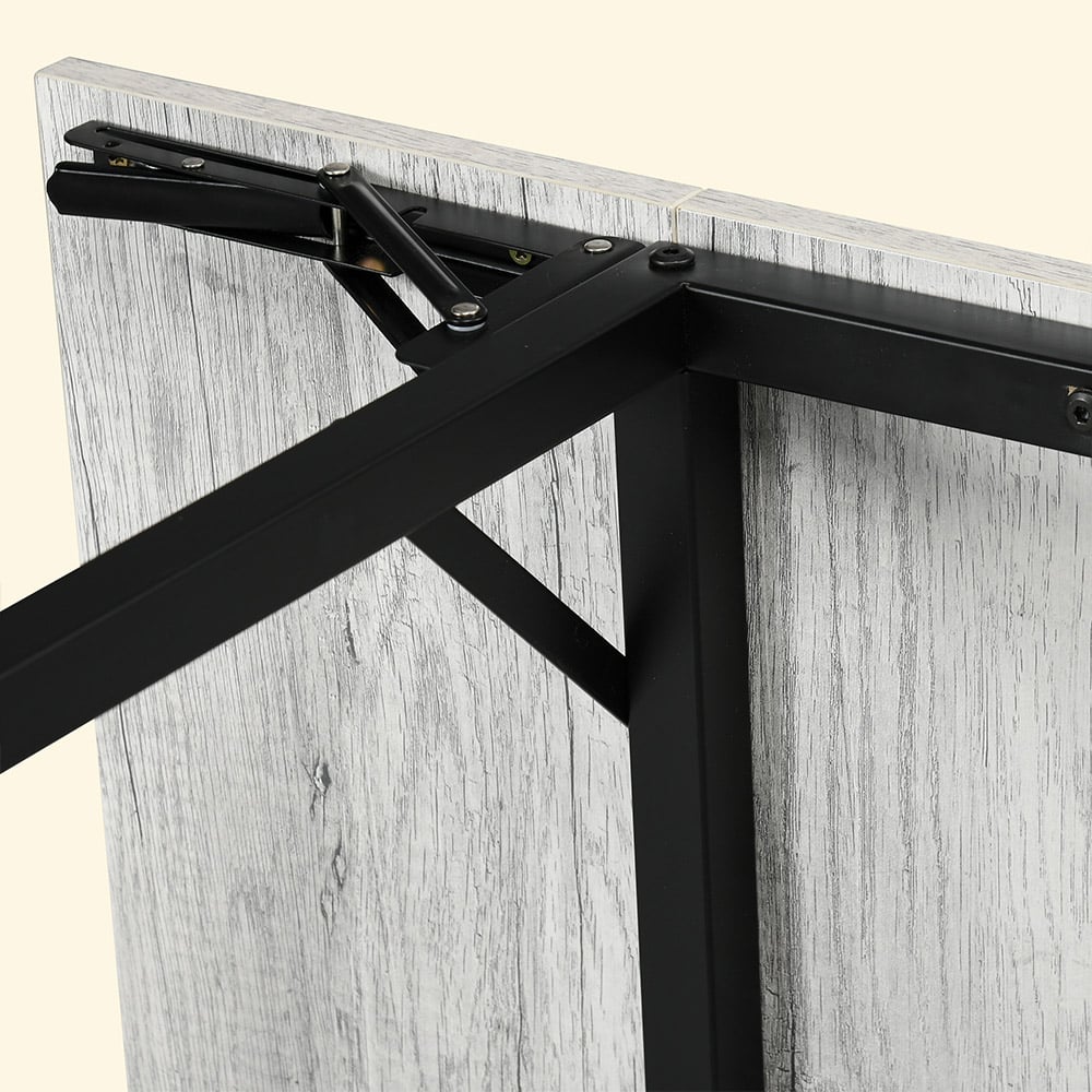HOMCOM 4 Seater Grey Foldable Drop Leaf Dining Table Image 3