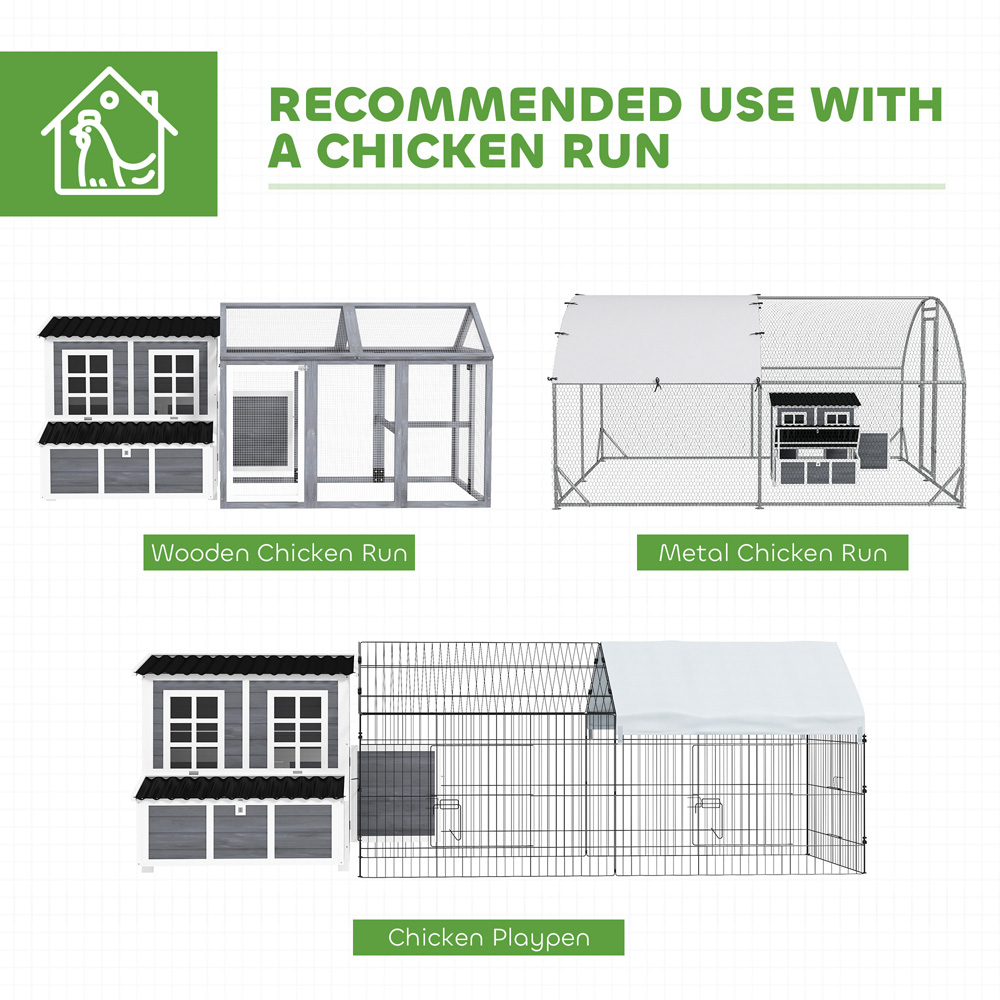 PawHut Wooden Chicken Coop with Nesting Boxes Image 8