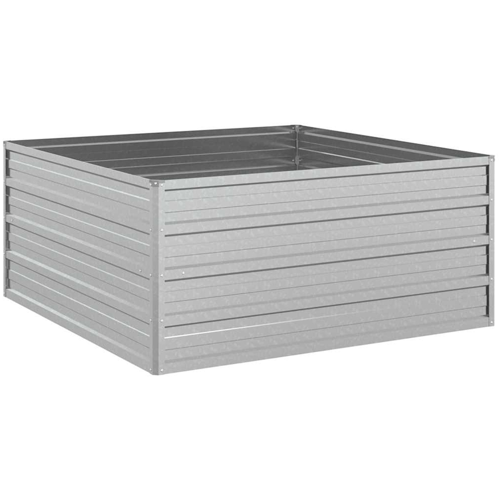 vidaXL Silver Galvanised Steel Raised Garden Bed 45 x 100 x 100cm Image 1
