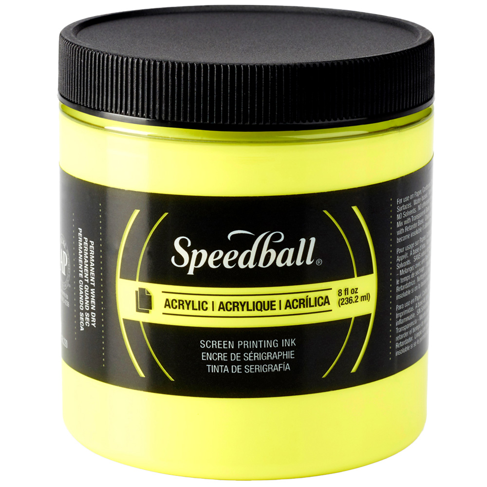 Speedball Yellow Fluorescent Acrylic Screen Printing Ink 236.2ml Image