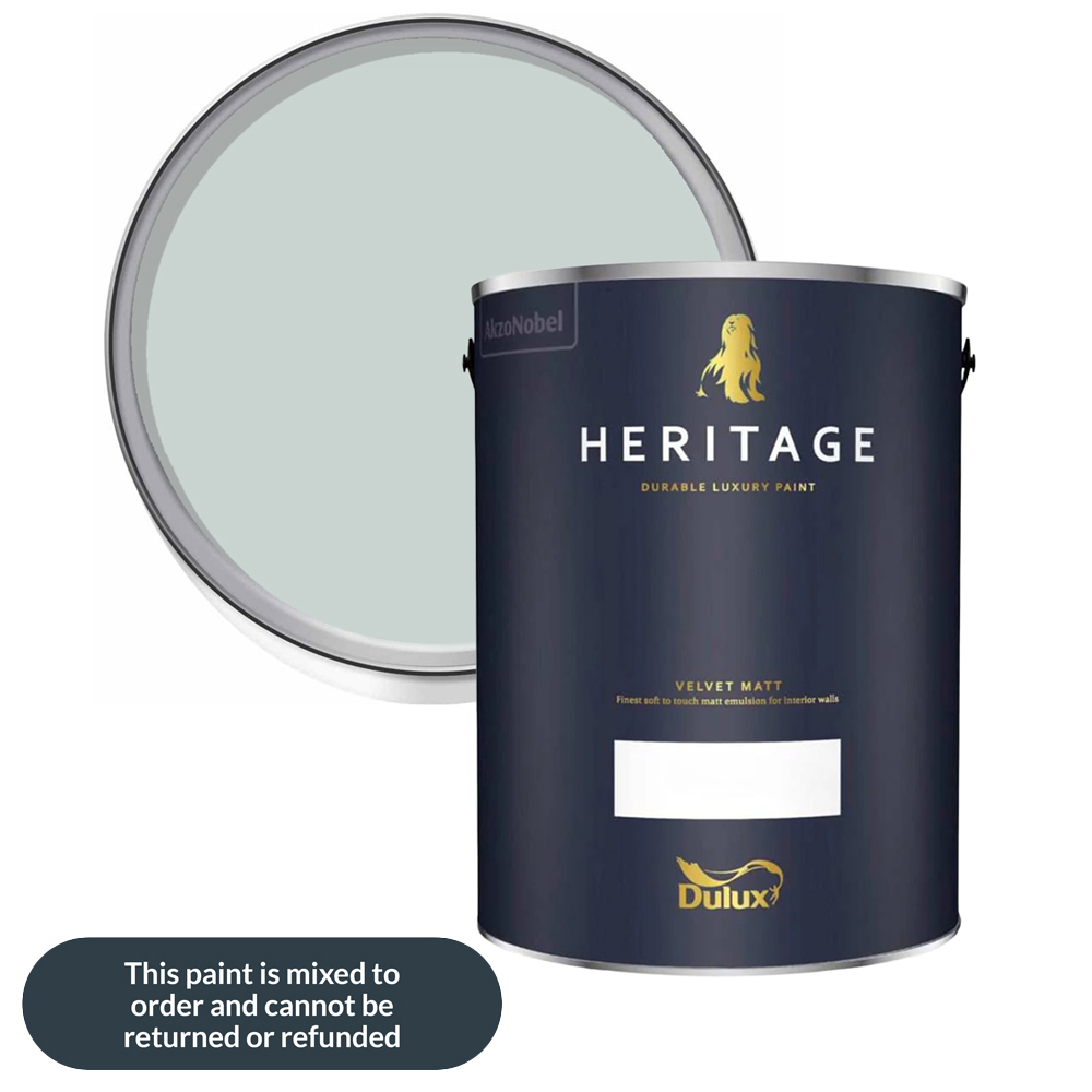 Dulux Heritage Walls and Ceilings Green Oxide Velvet Matt Emulsion Paint 5L Image 1
