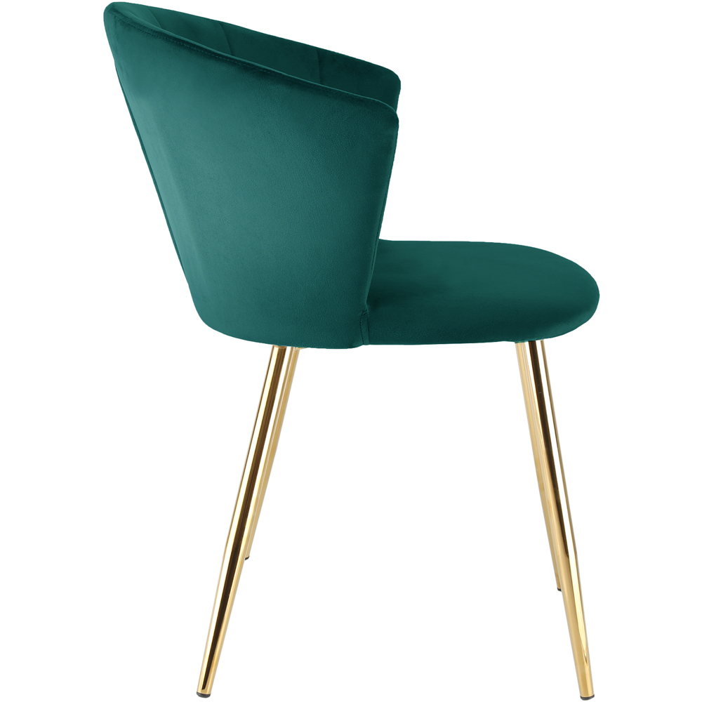 Home Garden Direct Mill Set of 2 Green Velvet Dining Chairs with Golden Legs Image 4