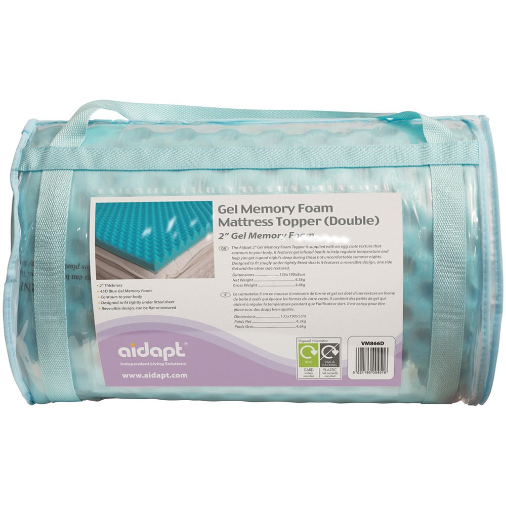 Aidapt Double Gel Memory Foam Cool Reversible Mattress Topper Image 1