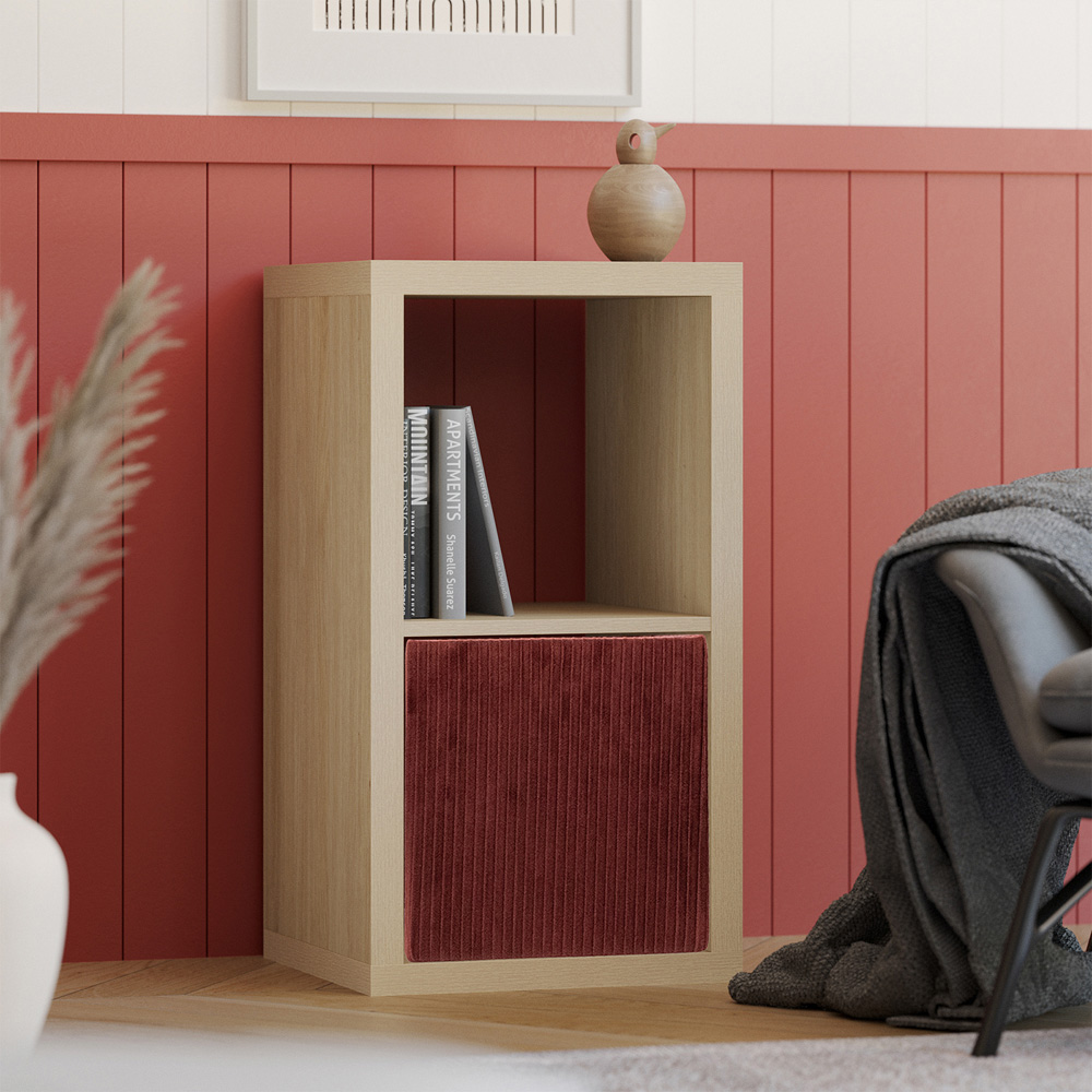 Clever Cube 2 Shelf Light Oak Effect Storage Unit Image 5