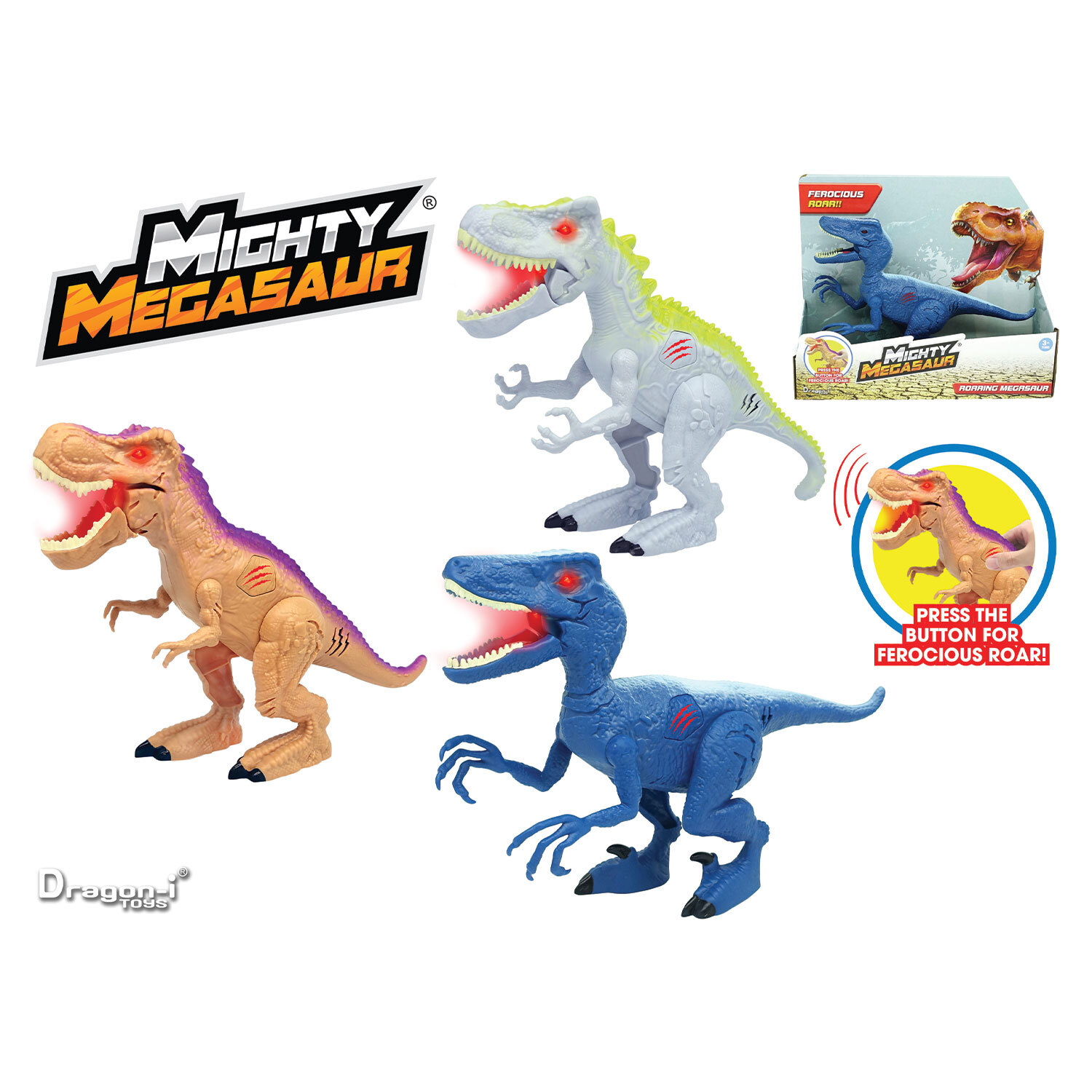 Dragon-i Toys Mighty Megasaur Light and Sound Dinosaur Image 1