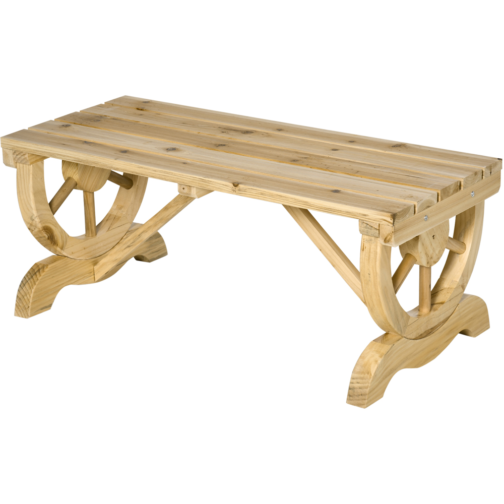 Outsunny 2 Seater Natural Wood Effect Outdoor Bench Image 2