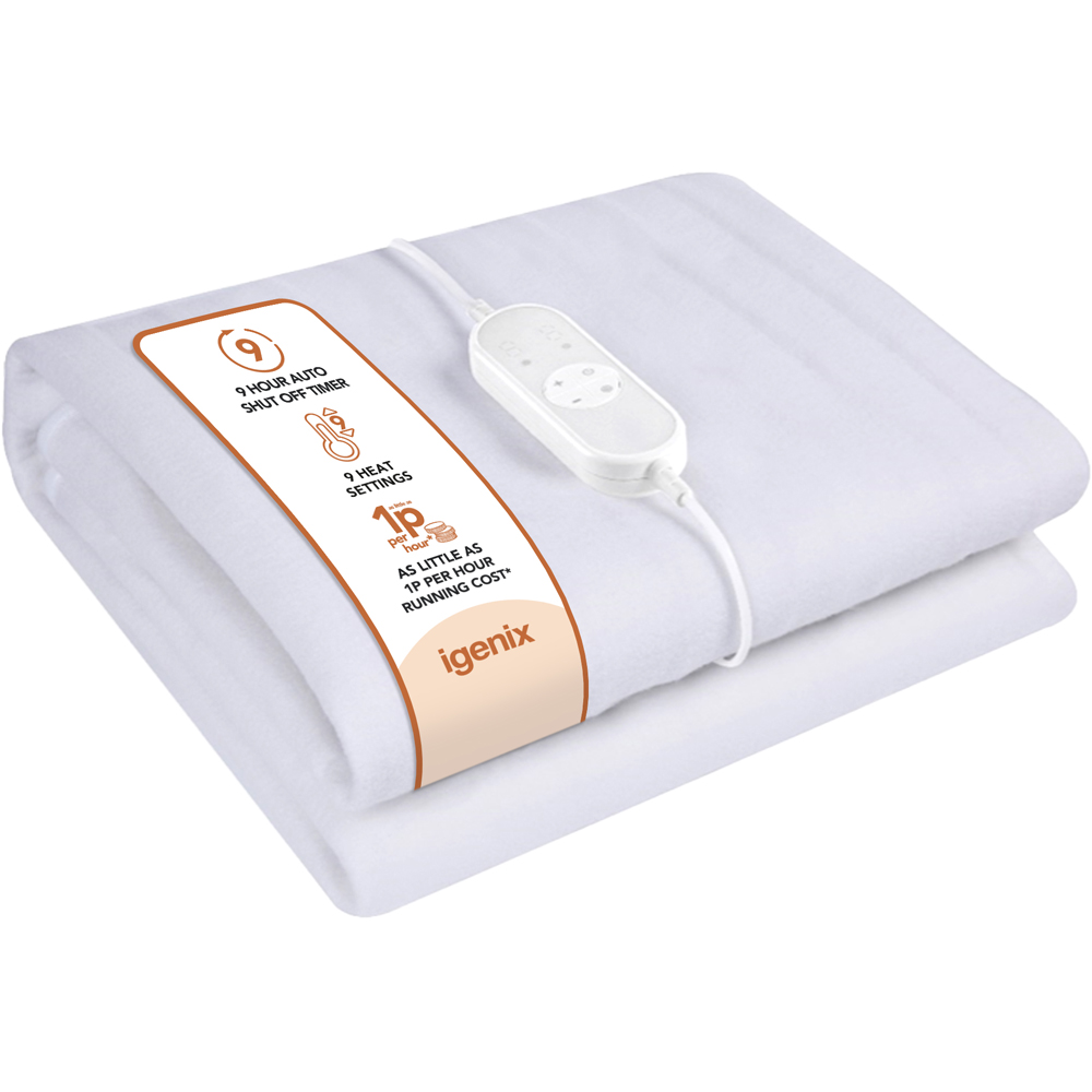 Igenix King Size White Heated Electric Underblanket Image 1