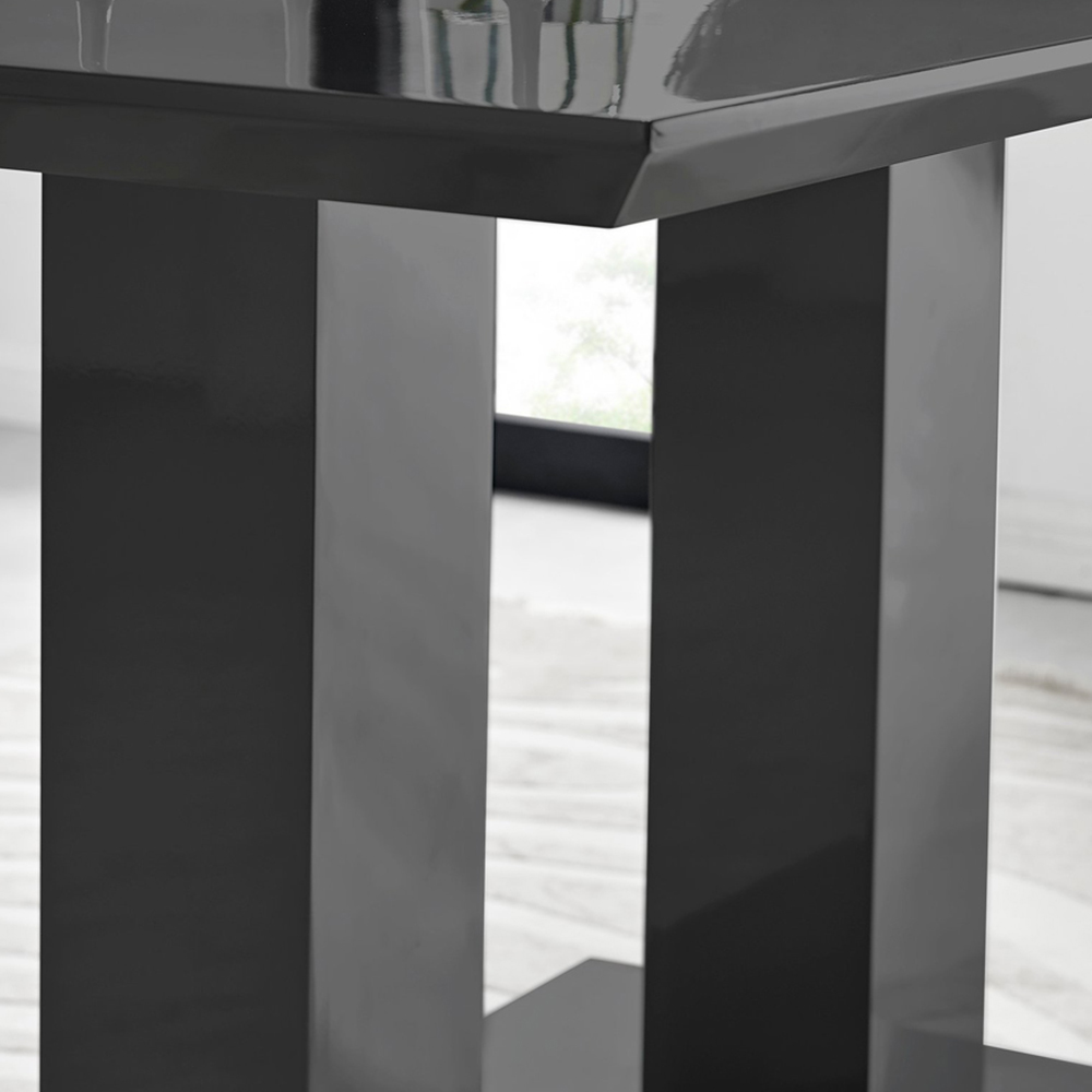 Furniturebox Molini Valera 6 Seater Dining Set Black Gloss and Cappuccino Image 6