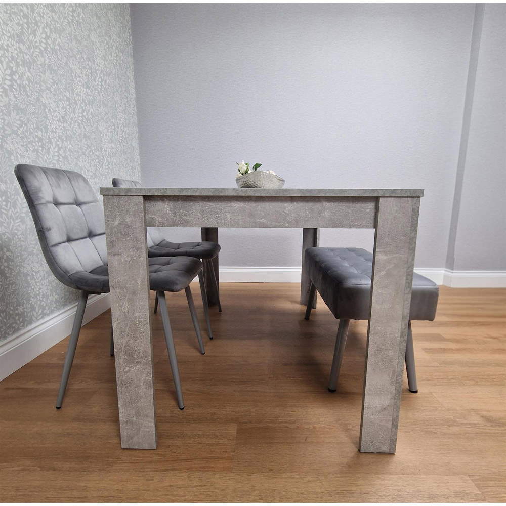 Kosy Koala 4 Seater Stone Dining Set Grey Image 7