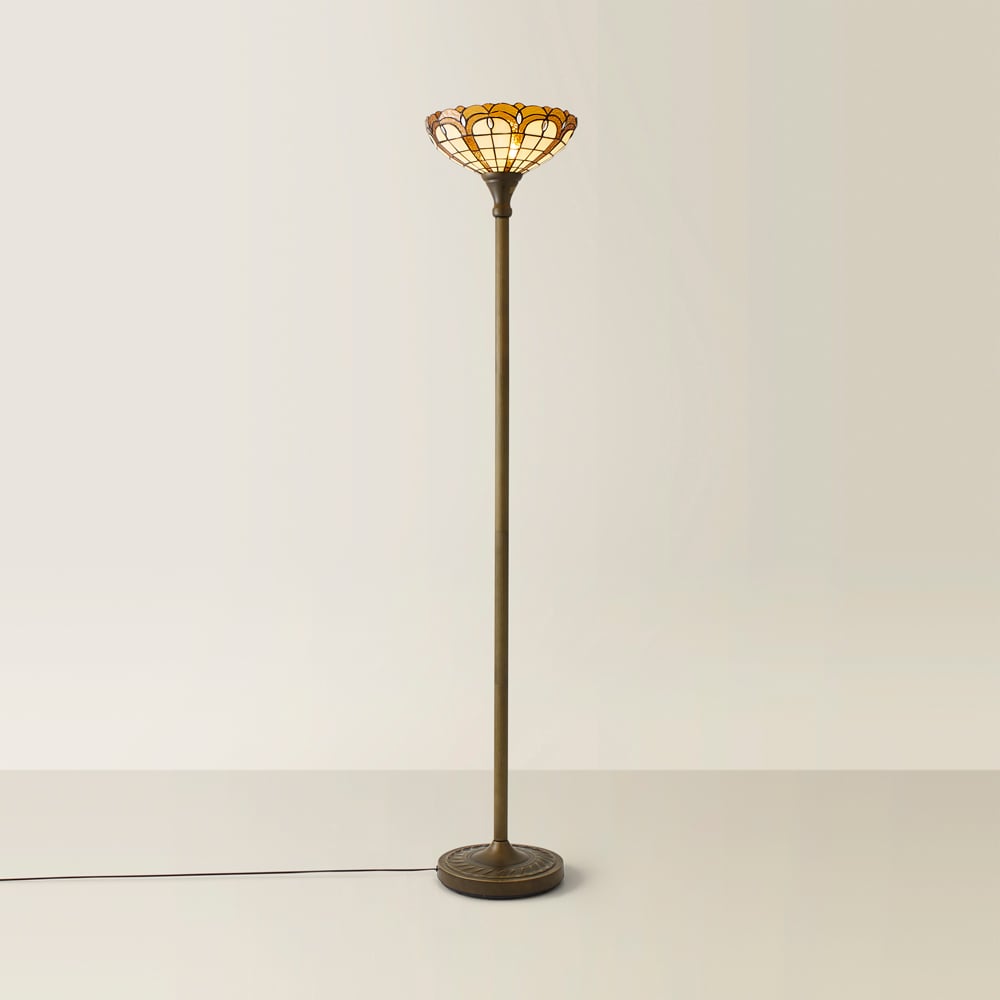 ValueLights Tiffany Inspired Stunning Jewel Metal Glass Uplighter Floor Lamp Image 5