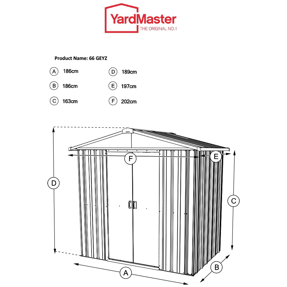 Yardmaster 6.8 x 6.6ft Emerald Green Metal Apex Storage Shed with Floor Support Kit Image 8