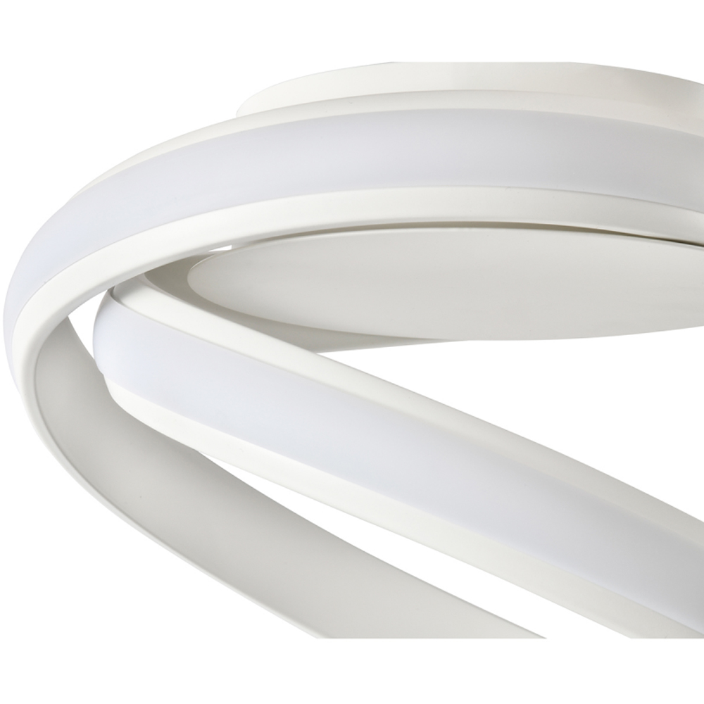 Happy Homewares Matt White Sand LED Ceiling Light with Spiralling Metal Arm Image 4