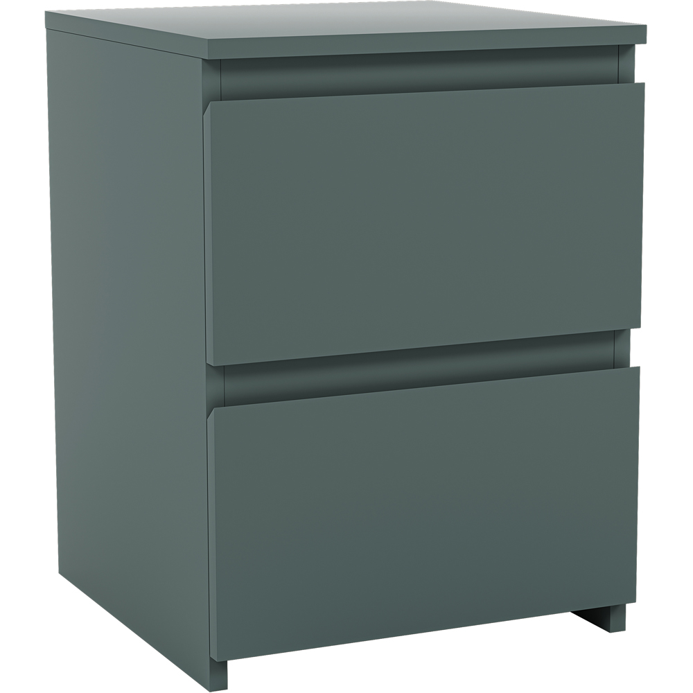 VIDA DESIGNS Denver Jasper Green 2 Drawer Bedside Table Image 2