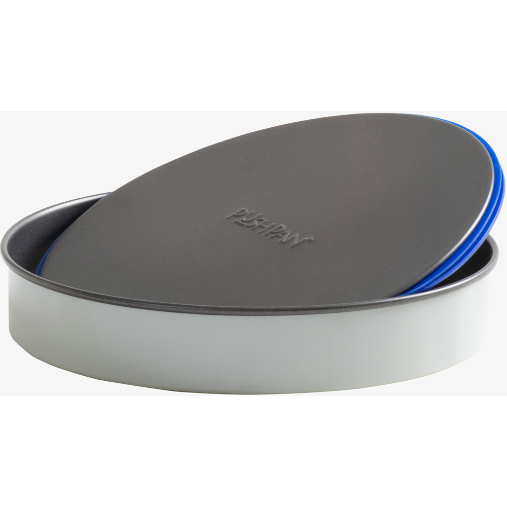 Wham PushPan 23cm Light Grey and Pewter Shallow Tin Image 3