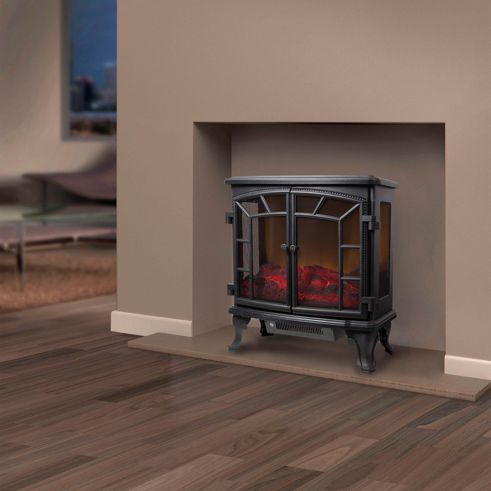 Warmlite Rochester Black Cast Effect Stove Fire with Remote Control 2000W 12 inch Image 2