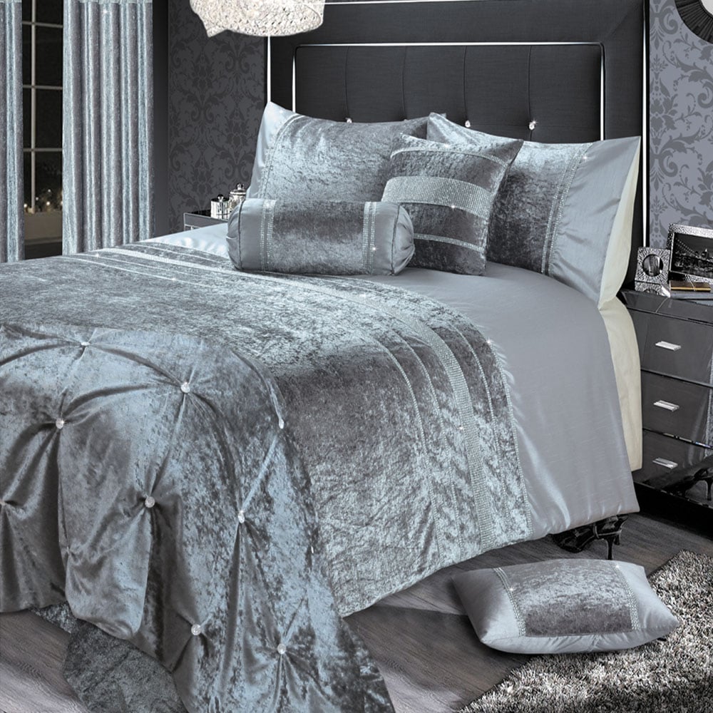 Intimates Rienzo Double Silver Diamante Duvet Set Image 1